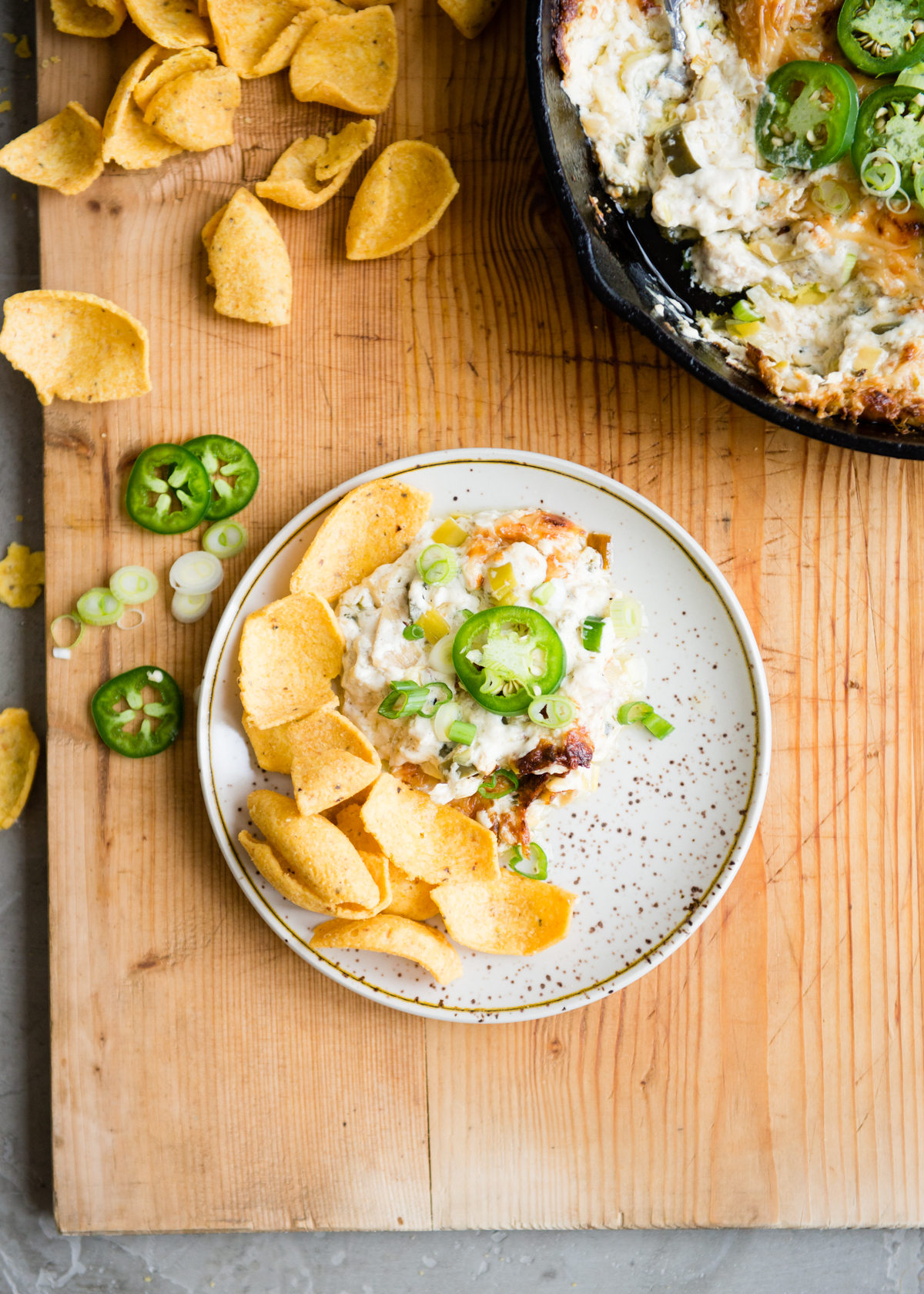 The Ultimate Spicy Jalapeño Artichoke Dip with Corn Chips | DesignMom.com