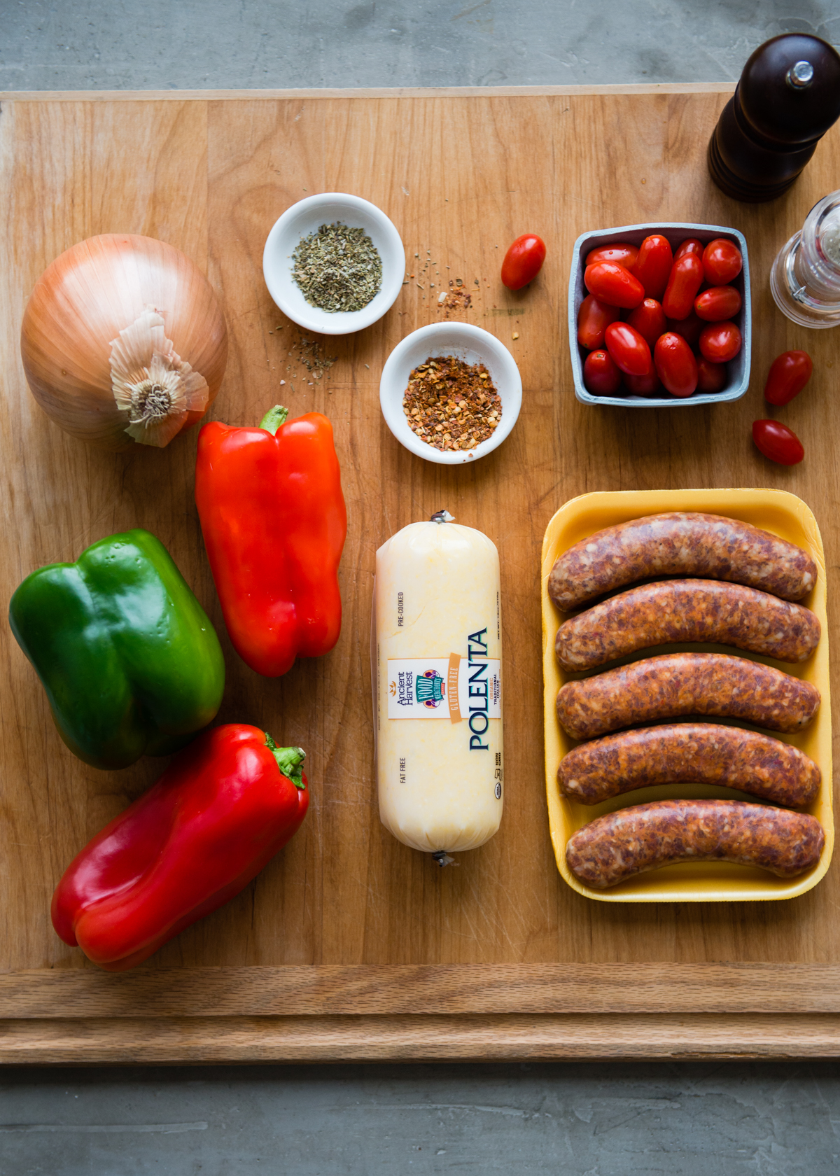 Ingredients for Sheet Pan Sausage and Peppers | DesignMom.com