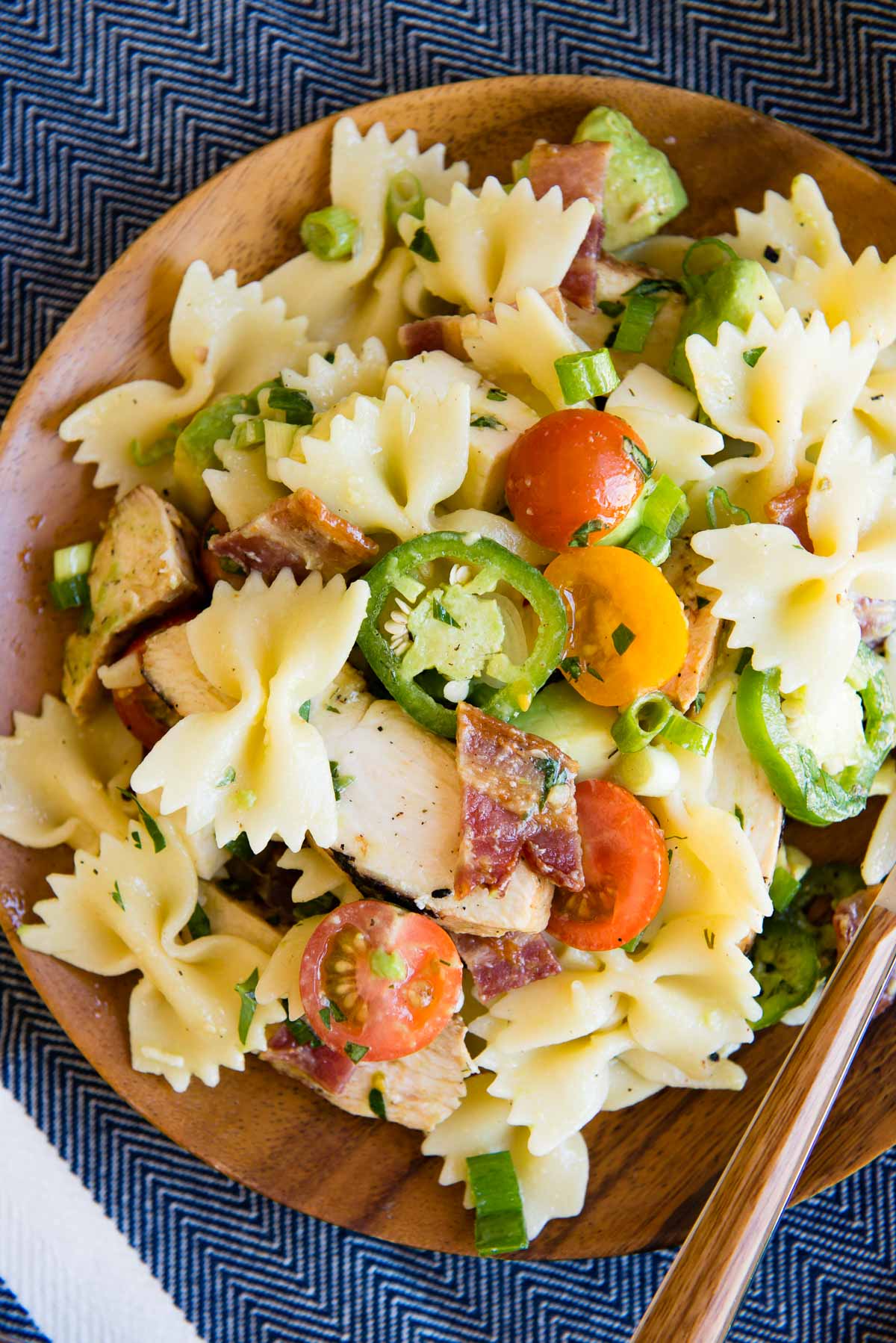 Chicken Pasta Salad with Bacon and Jalapenos - Perfect for the 4th of July | www.DesignMom.com