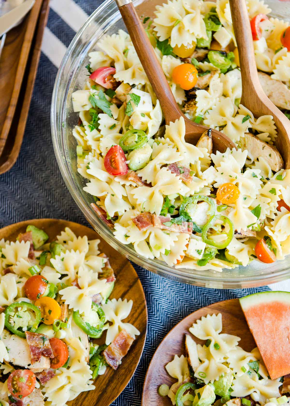 Chicken Pasta Salad with Bacon and Jalapenos - Perfect for the 4th of July | www.DesignMom.com