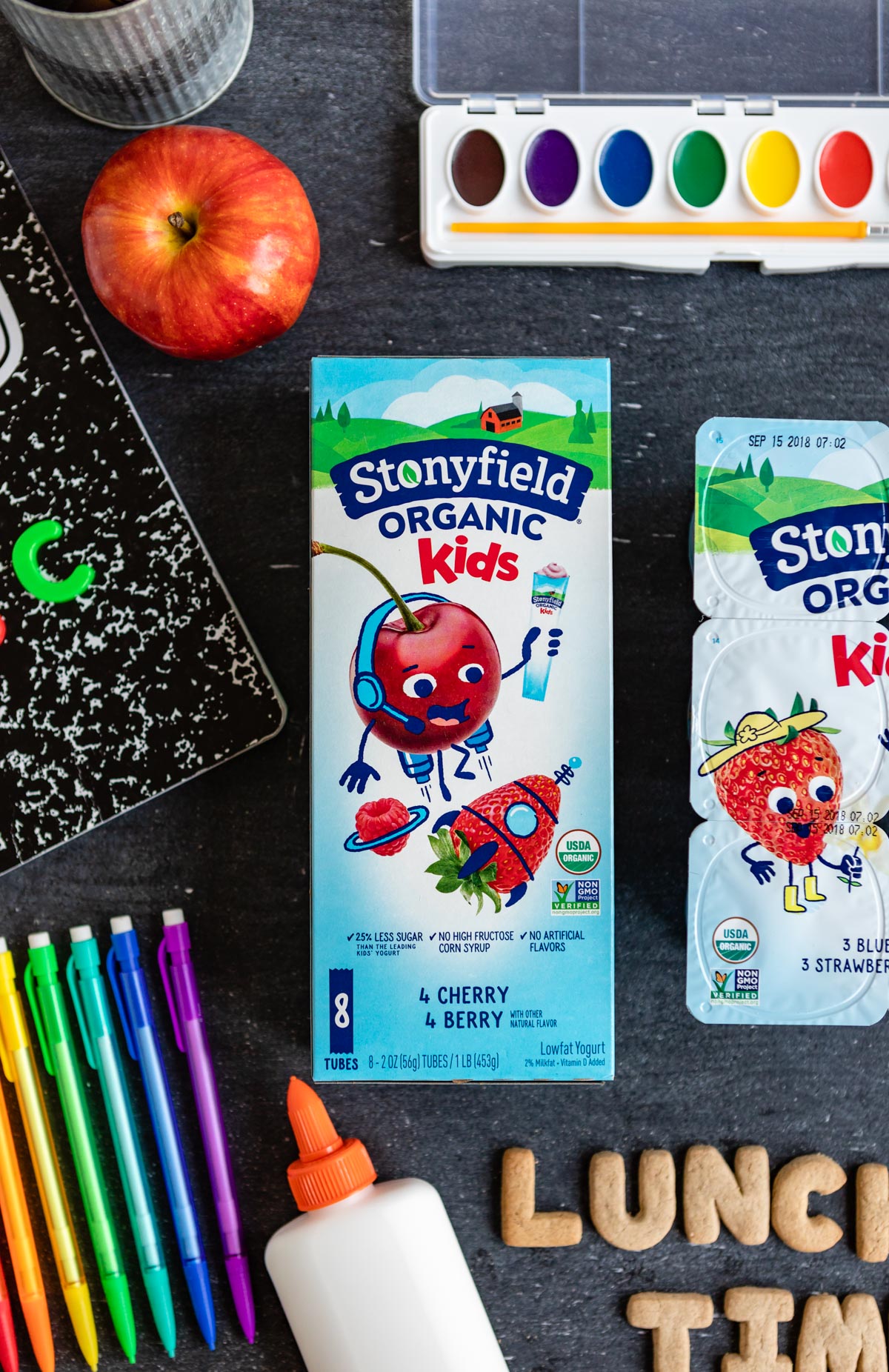 Stonyfield Kids | Organic | Three Lunch Box Ideas for Three Age Groups — from Pre-K through 6th Grade featured by popular design and mom blogger Design Mom