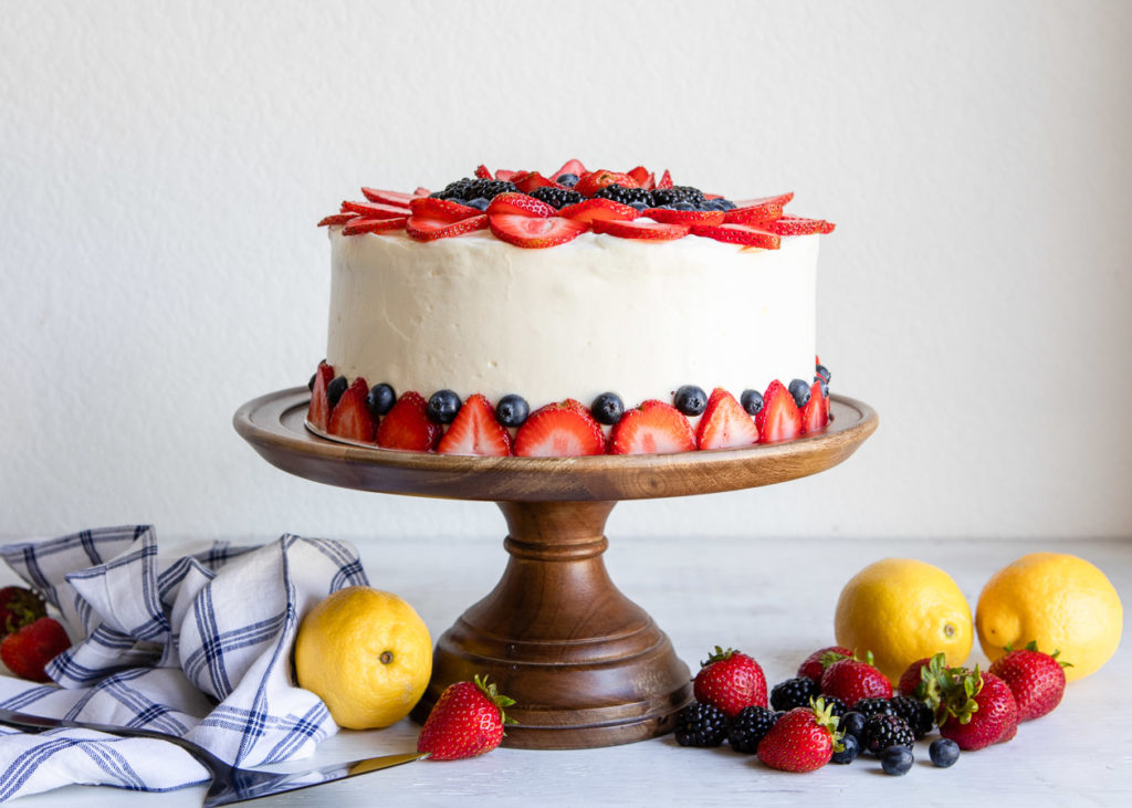 Lemon Chiffon Cake with Berries | DesignMom.com