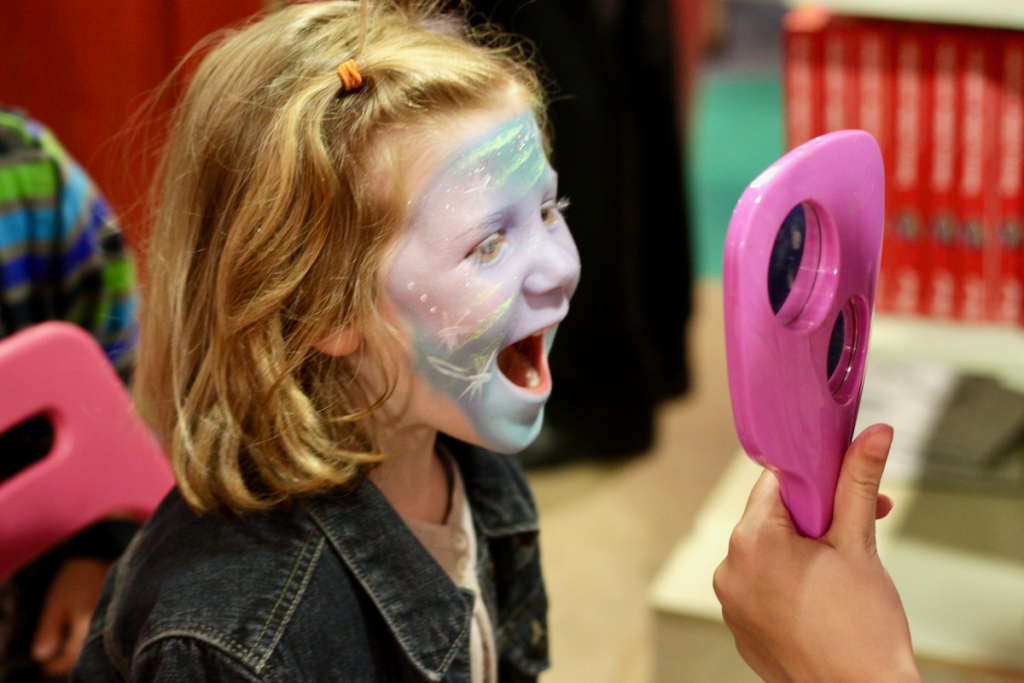 face painting at hamley's toy store in london
